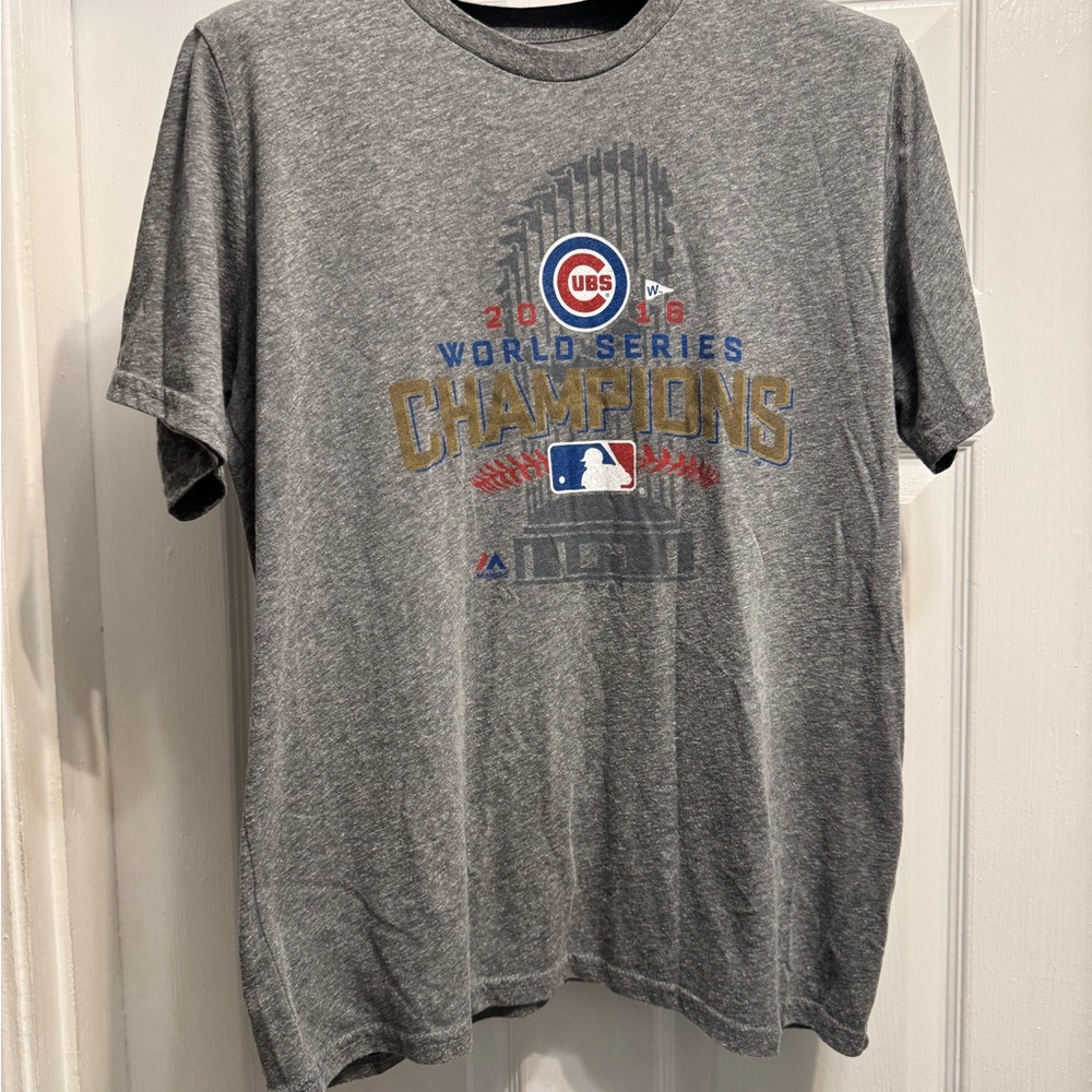 Cubs Gray 2016 World Series Champions Men's Tee
